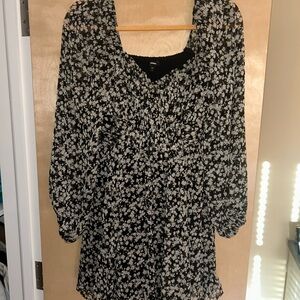 Express Black and White Floral Dress